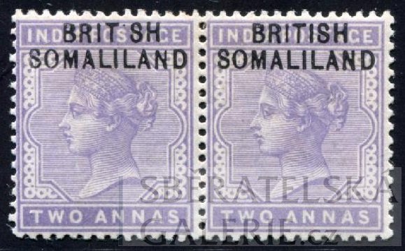 SOMALILAND / 1903 SG.3a, 2-páska indické Viktorie 2A, vlevo chybotisk "BRIT SH "namísto BRITISH
