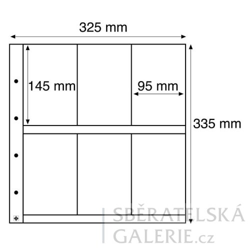 Plastové listy MAXIMUM - Barva: Čiré, Typ kapes: 95 x 145 mm (pro staré pohlednice 148 x95 mm)