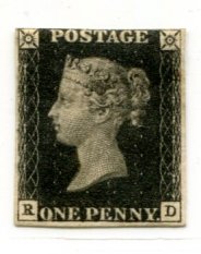 Penny Black, čistá  - tisková deska 10, "Plate ten"