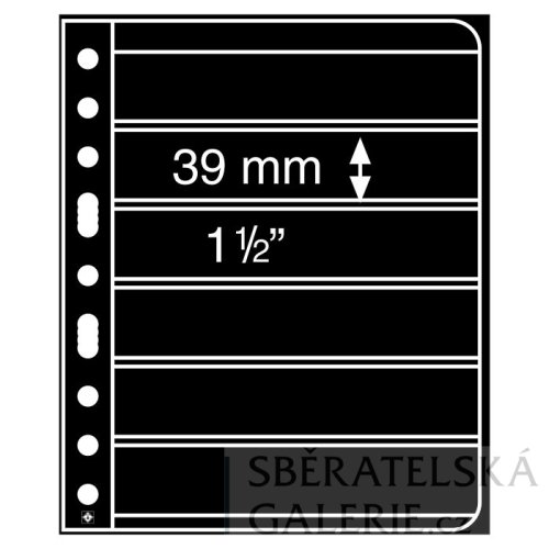 Plastové obaly Vario, balení po 5 kusech - Barva: Černé, Typ kapes: 195 x 39 mm