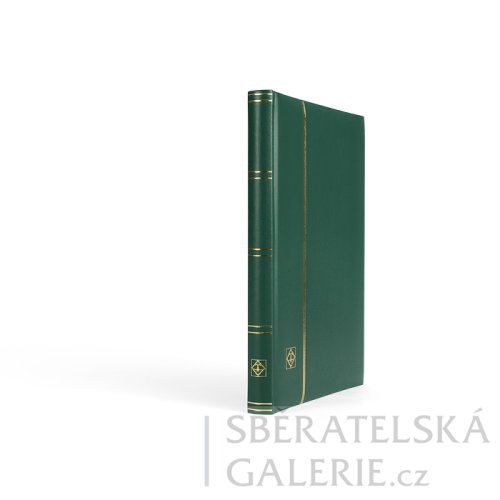 Prémiový zásobník na známky s polstrovanými deskami z koženky (černé listy) - Barva: zelená, Počet stran: 32, Pouzdro: ne