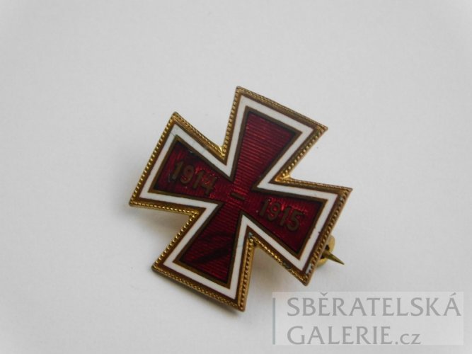 Prvoválečný odznak - Císařské Německo - Červený smaltovaný kříž