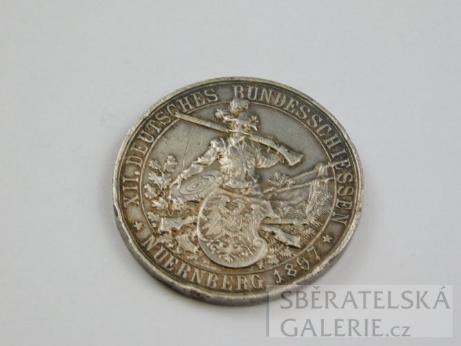 Stříbrná pamětní mince 1897 - německé střelby