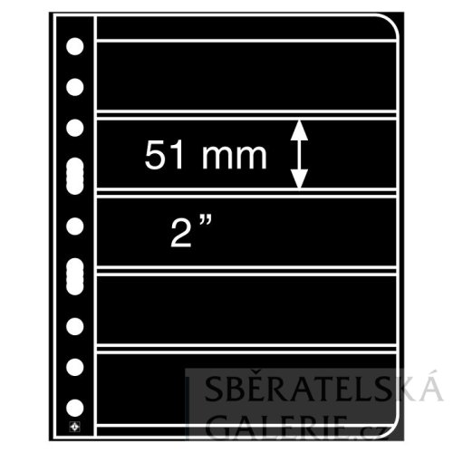 Plastové obaly Vario, balení po 5 kusech - Barva: Černé, Typ kapes: 195 x 84 mm