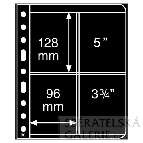 Plastové obaly Vario, balení po 5 kusech - Barva: Černé, Typ kapes: 195 x 84 mm