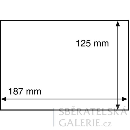 Ochranné obaly na známky a pohlednice - Velikost: 187 x 125 mm