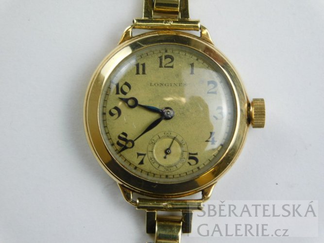 Dámské náramkové hodinky - puncované zlaté - zn. LONGINES - váha 21,1 g