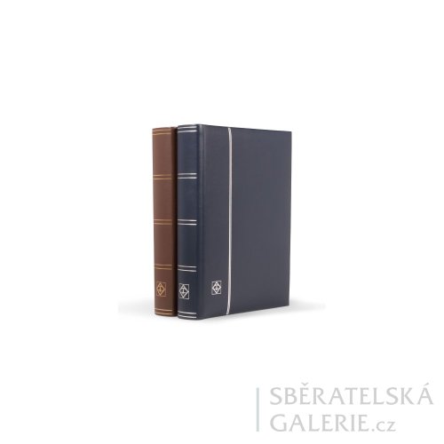 Zásobník na známky Leder, formát DIN A4, 64 černých stran, polstrované desky z pravé kůže. - Barva: hnědá