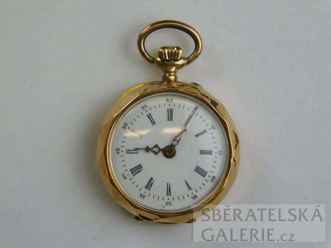 Kapesní hodinky - puncované zlaté 18 k - váha 19,2 g - průměr 29 mm