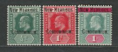 ANGLICKÉ KOLONIE - EDWARD VII. - NEW HEBRIDES - SG. 1 - 3 *