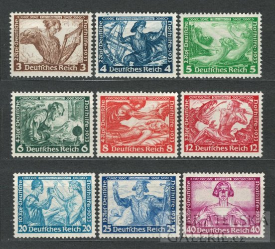 DEUTSCHES REICH - RICHARD WAGNER - 1933 - Mi. 499 - 507 ** plná záruka