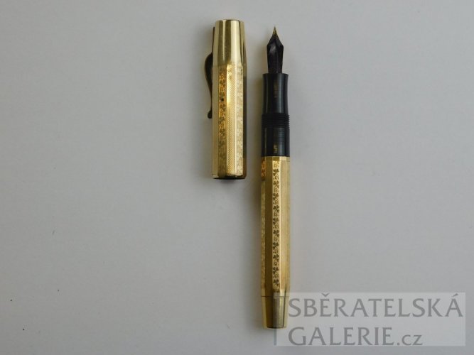 Pozlacené inkoustové plnící pero  - 14k GOLD FILLED - váha 17 g