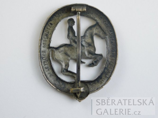 Německá říše - stříbrný jezdecký odznak - postříbřený