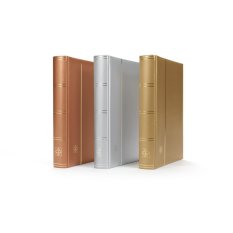 Zásobník na známky Comfort, formát DIN A4, 64 černých stránek, polstrované desky – edice Metallic