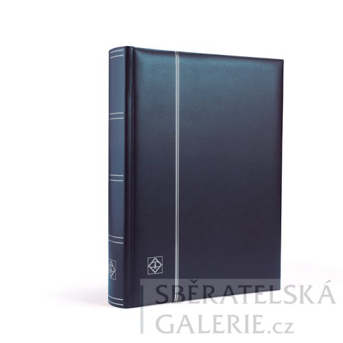 Zásobník na známky Leder, formát DIN A4, 64 černých stran, polstrované desky z pravé kůže. - Barva: hnědá